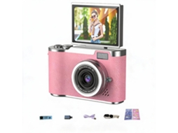 Câmara Digital Flip-screen De Alta Definição, Modelo Ccd Retro Básico Para Estudantes Rosa