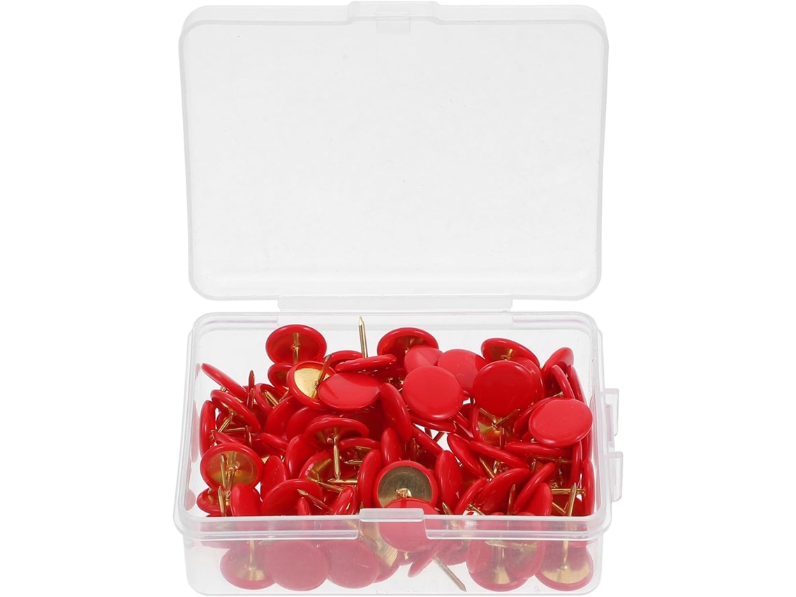 100 Tachinhas Vermelhas De Ferro Para Quadros Escritório E Domésticos, Fáceis De Perfurar E Confiáveis Para Cartazes