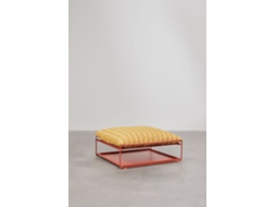 Pufe De Jardim Amaro Conversível Em Mesa Lateral Poliéster Amarelo Mel Vermelho Argila Sklum