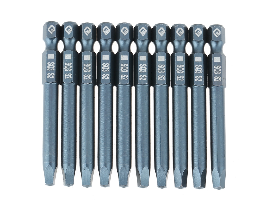 Conjunto De 10 Brocas De Parafusadeira De Cabeça Quadrada S2 Aço, 6,3mm 1/4" Cabo Hexagonal, 65mm