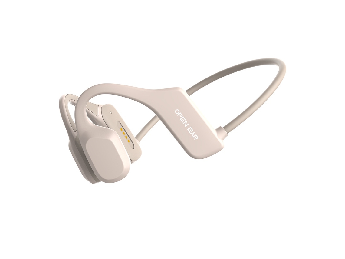 Fone Aberto Bone Sound Bluetooth Sem Fio JIAPEI em Branco para Esportes com Microfone, Condução Óssea, À Prova D'água, Gancho para Corrida e Ciclismo