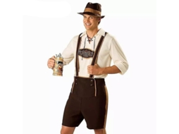 Fantasia masculina de Oktoberfest, estilo bávaro, para Halloween e Carnaval, tamanho XL (3 peças)