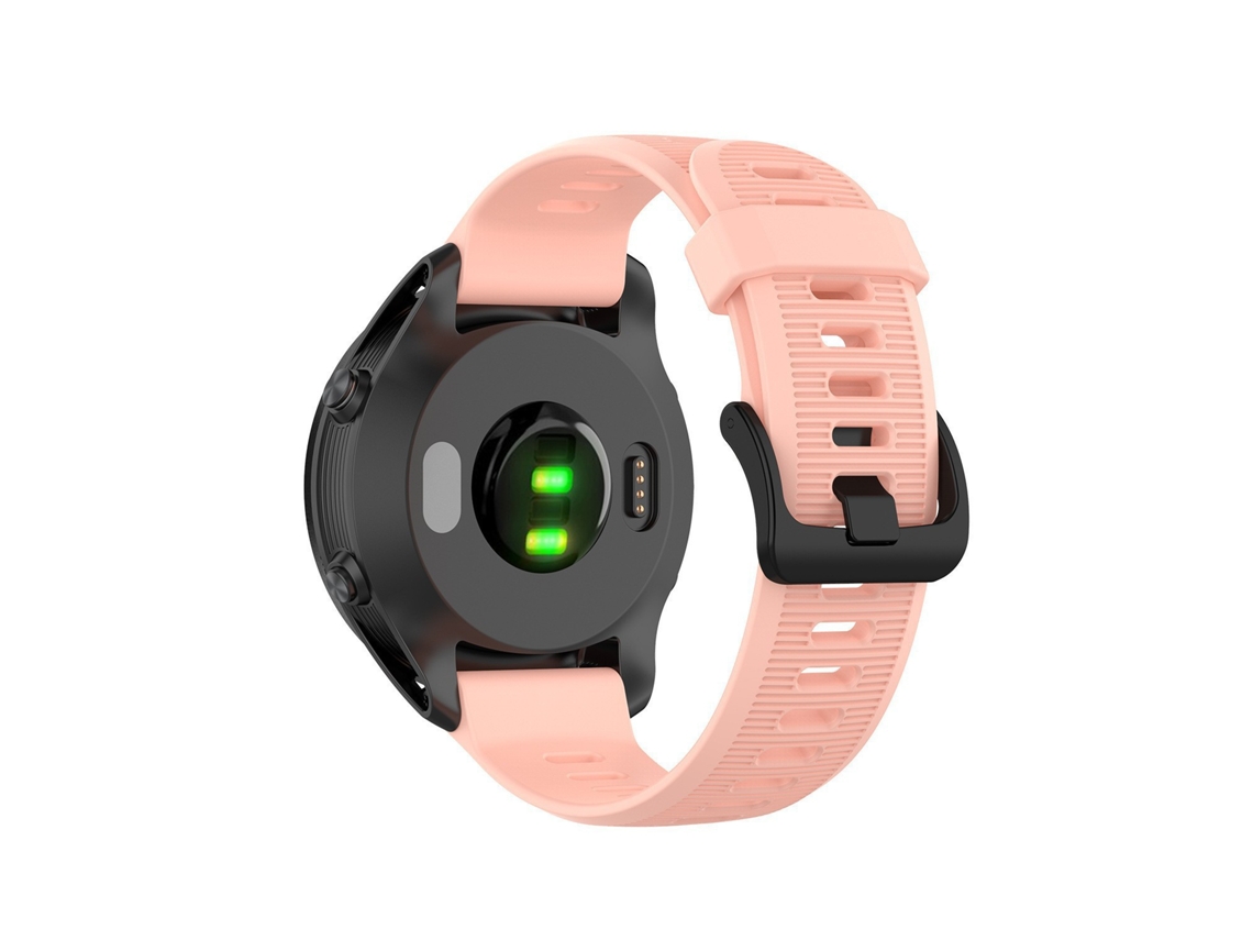 Bracelete Para Garmin Forerunner 935 Listras Horizontais Silicone Rosa