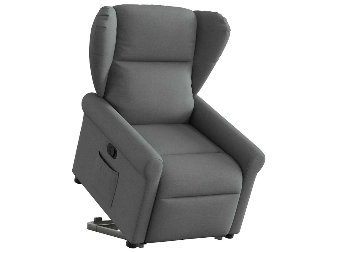 Vidaxl Poltrona Reclinável Elevatória Tecido Cinzento-escuro
