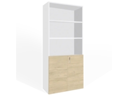 Armário de arquivo com portas baixas. 5 prateleiras. 200 x 90 x 40 cm. Carvalho Branco. OFILIKE