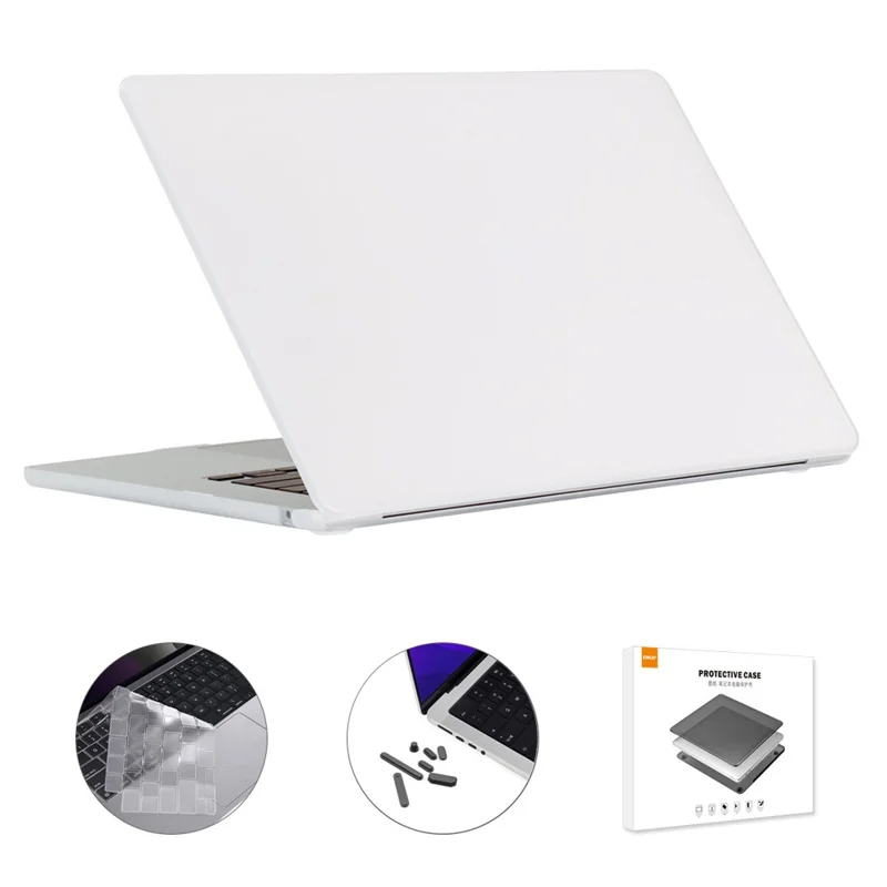 Capa Halinuia Para Macbook Air 15 Polegadas A3114 A2941 Mate Com Película Tpu E Tampões Antipó Branco