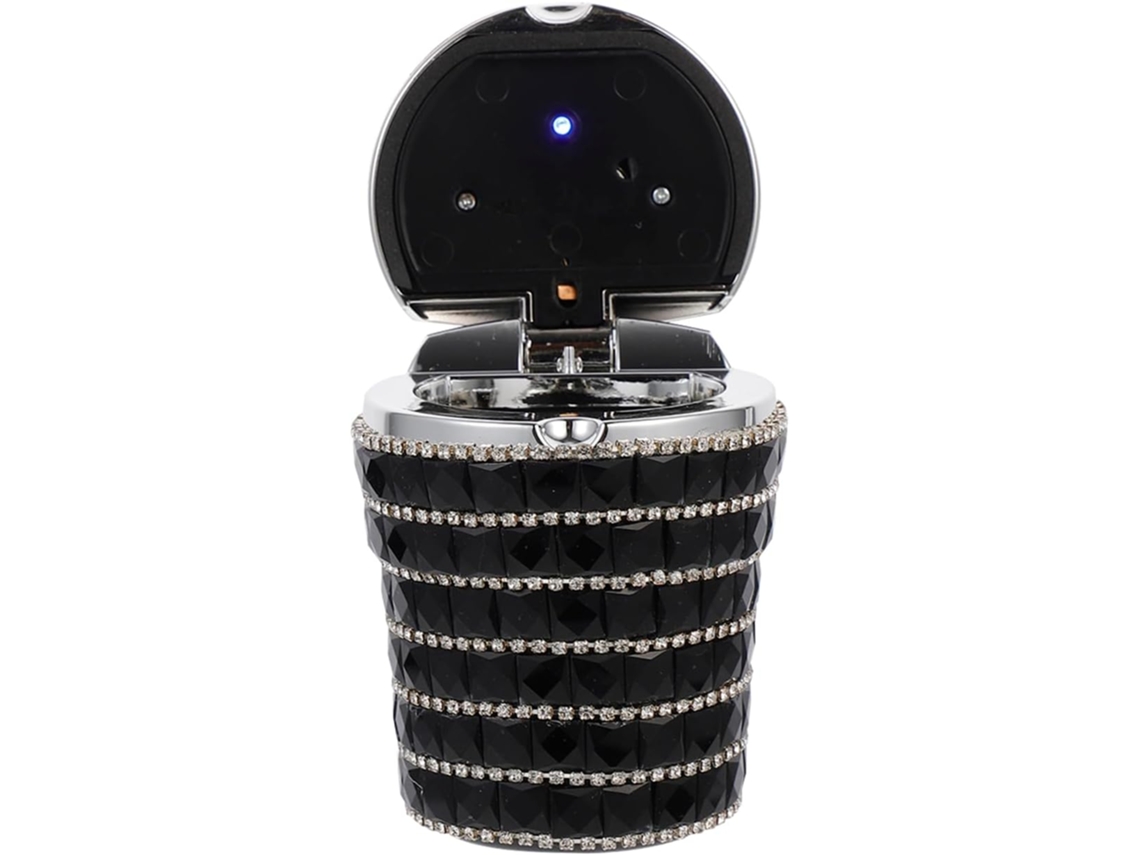Cinzeiro Automotivo Iluminado Com Led Beto E Suporte, Design Redondo Criativo.