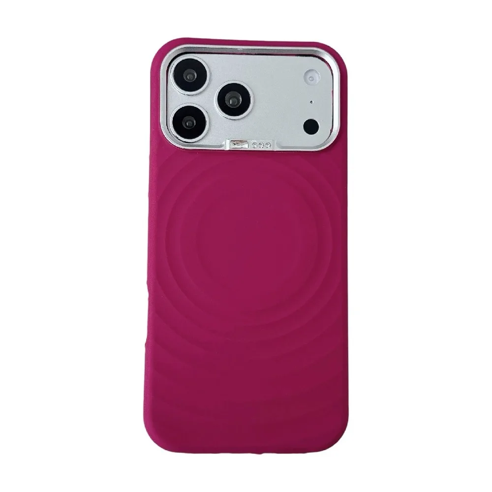 (roxo-avermelhado, Iphone 17) Capa Magnética De Silicone Líquido Para Celular, Compatível Com Magsafe, Com Proteção Metálica Na Moldura Da Câmera.