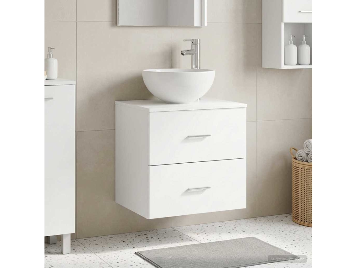 Vidaxl Vaidade Com Pia Suspensa Branco 49,5 X 41 X 64,5 Cm
