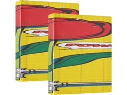 Flower Tap Pop Art School Pasta de 1, 5 Polegadas, 3 Argolas Com Prancheta, Packe Com 1 2 Pastas Escritório, 200 Folhas