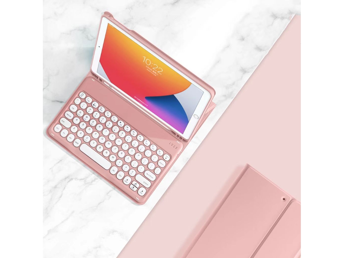 Capa de Teclado Bluetooth para Ipad 9.7/2018/2017 com Chapéu Redondo XIAOMOYU