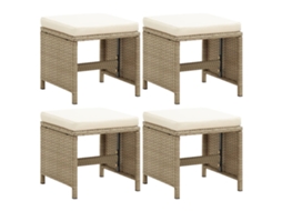 Garden Stool, Garden Stools Vidaxl Bege Rattan / Vime (n/a)