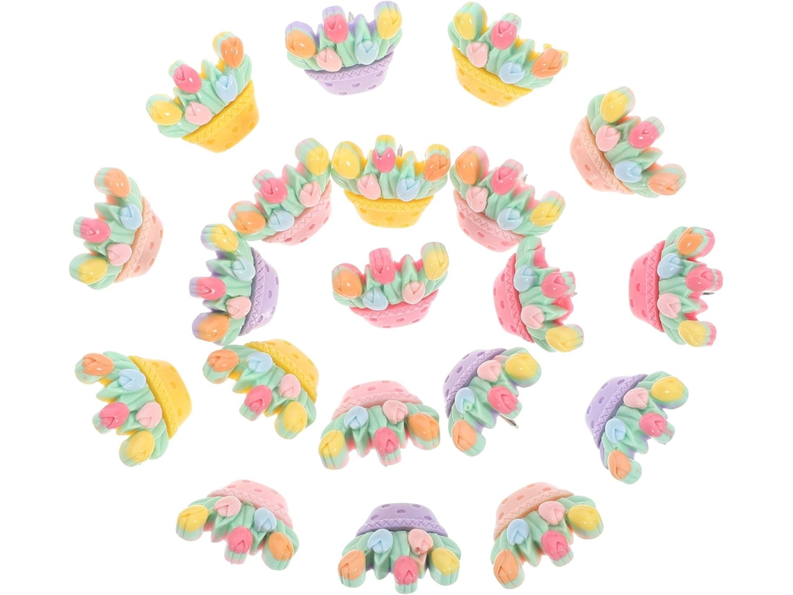 Conjunto Amosfun com 20 Tachinhas de Metal Compactas em Formato de Flor, Duráveis e Decorativas, para Fixar Fotos de Viagem e