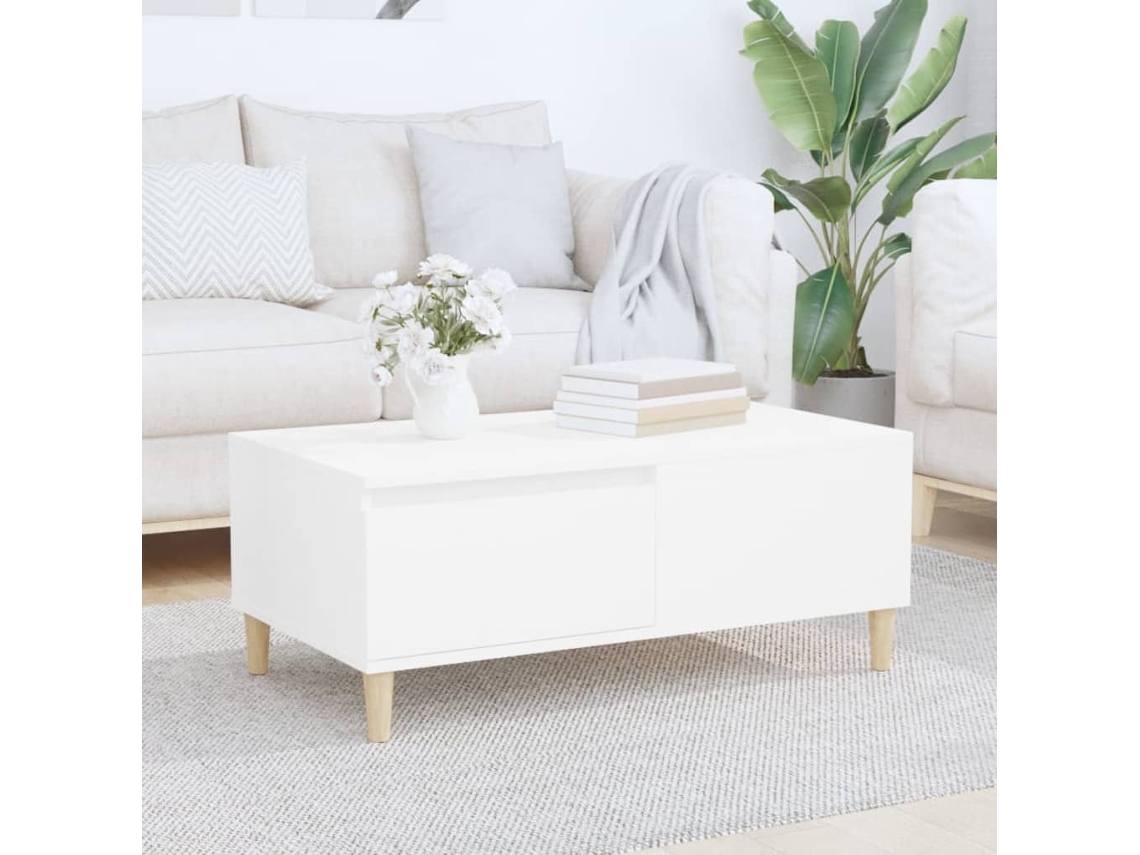 Vidaxl Mesa De Centro 90x50x36,5 Cm Derivados De Madeira Branco