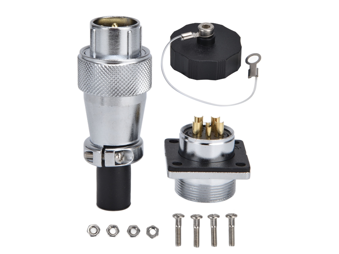 Conjunto de Conector Awts Gx16 3 Pines Tipo Parafuso