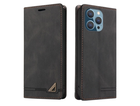 Capa Bloqueio Rfid Para Iphone 14 Pro Max Gq.utrobe Pele Sintética Preto