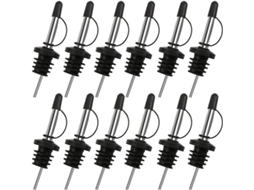 Conjunto De 12 Bicos Dosadores Para Bebidas, Bico Cônico De Aço Inoxidável, Bico Dosador Para Vinho Com Tampa Protetora Contra Poeira, 19 Mm