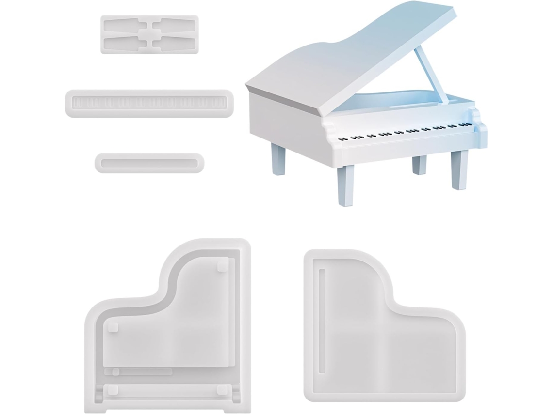 Molde De Silicone Com Tema Musical Para Resina.