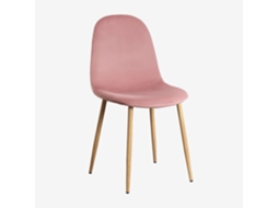 Sklum Pack De 2 Cadeiras De Jantar Glamm Poliéster     Madeira Natural                  Velluto Rubor                               Veludo