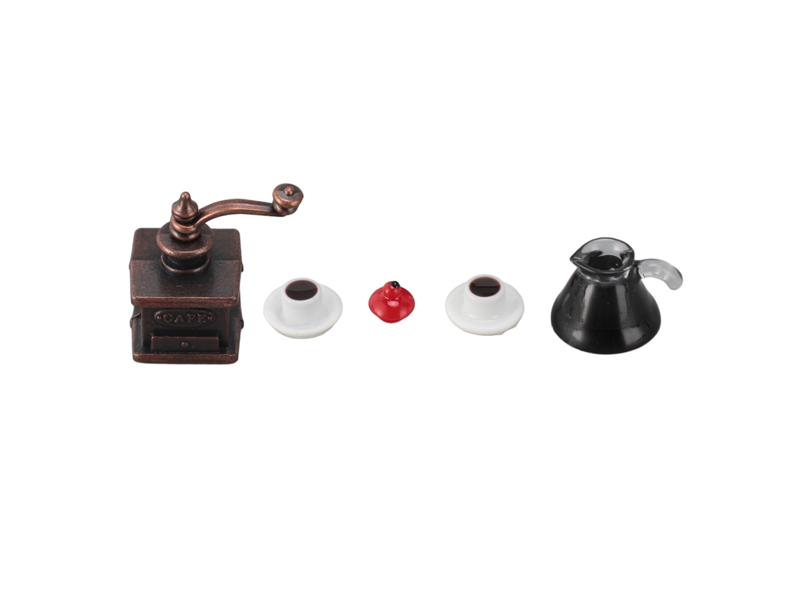 Bjww-mini Cafeteira Para Casa De Bonecas 1:12, Moinho E Xícara Ornamentais, Modelo De Brinquedo Em Miniatura