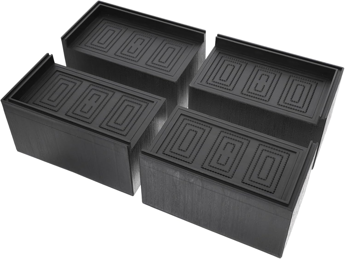 Conjunto de 4 Protetores de Borracha Pretos para Móveis, Que Protegem o Piso e Estabilizam os Móveis. Ideal para Escritório e Cozinha. SFUSHOS