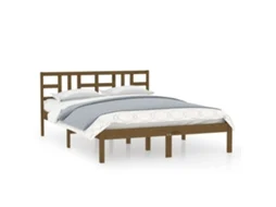 Estrutura De Cama Vidaxl Marrom Madeira (205.5x205.5x31 Cm)