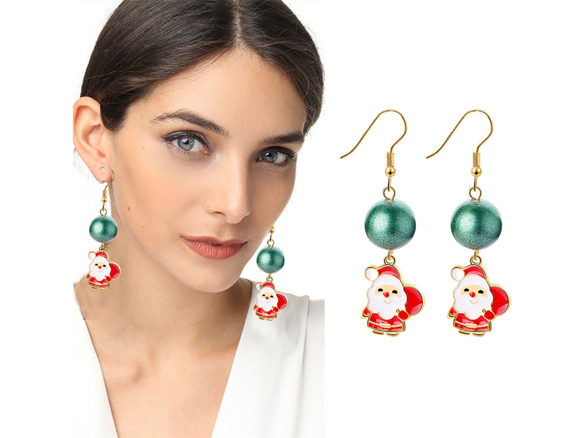 Laxiscreed Brincos Natalinos Com Pai Natal, Veado E Sino - Presente Para Meninas Na Época Natalícia