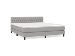 Cama com Molas/Colchão 180x200 Cm em Tecido Cinzento Claro MAISON EXCLUSIVE