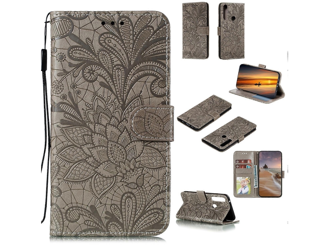 Capa De Couro Com Aba Horizontal E Estampa Floral Em Renda, Com Suporte, Compartimentos Para Cartões, Carteira E Porta-retratos Para Motorola Moto G P