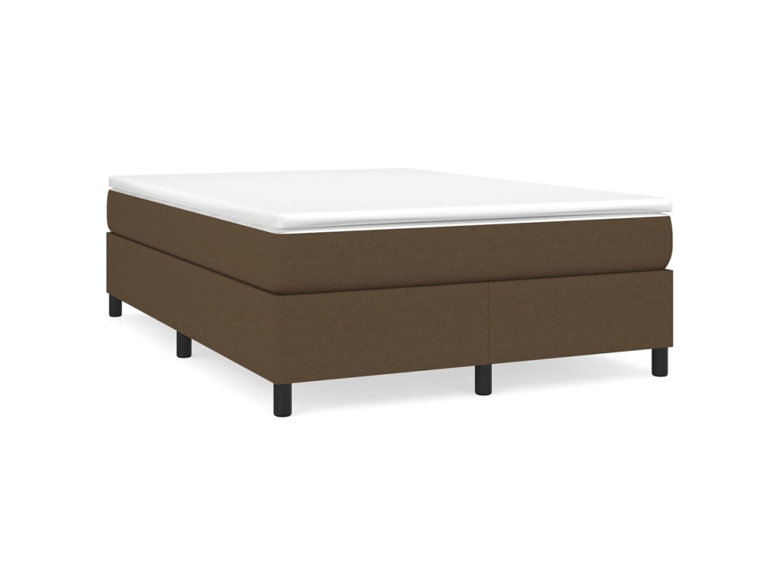 Cama com Molas/Colchão 140x190 Cm Tecido Castanho Escuro MAISON EXCLUSIVE