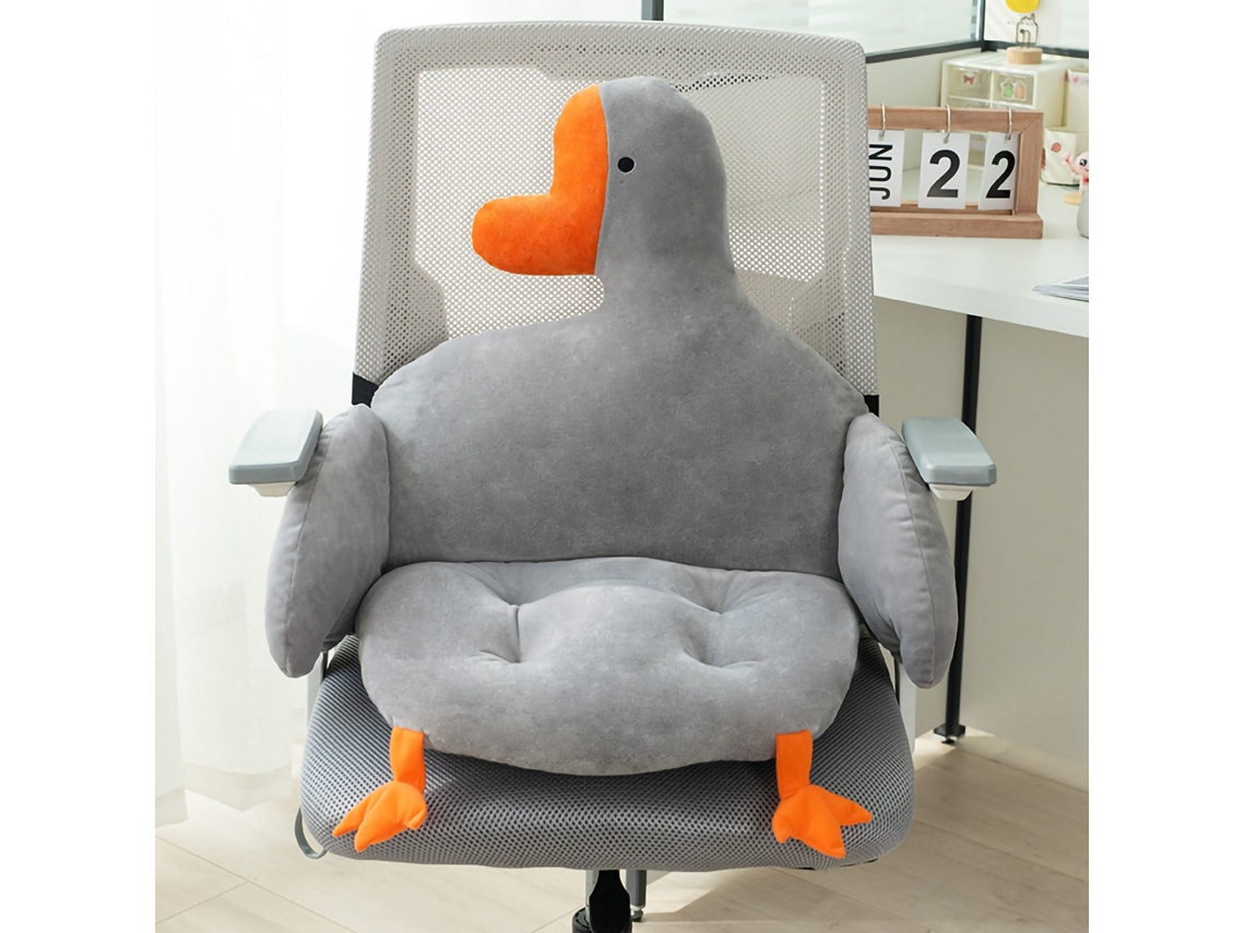 Cojín De Escritório Macio E Confortável Em Design Com Cinto Em Forma De Pato Para Casa, Estudantes E Adultos, Cinza, 80x40cm