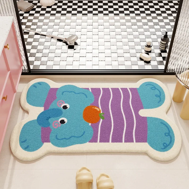 Tapete De Banheiro Com Desenho Animado Fofo (estilo 13, 60x90cm), Absorvente E Macio.
