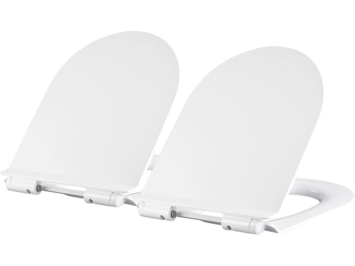 Assento Sanitário Conjunto De 2 Assentos Sanitários Planos, Em Formato De D, Com Mecanismo De Fecha Gokoco