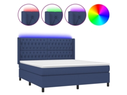 Box Spring Bed, Box Spring Beds Vidaxl Azul Tecido (180 X 200 Cm)