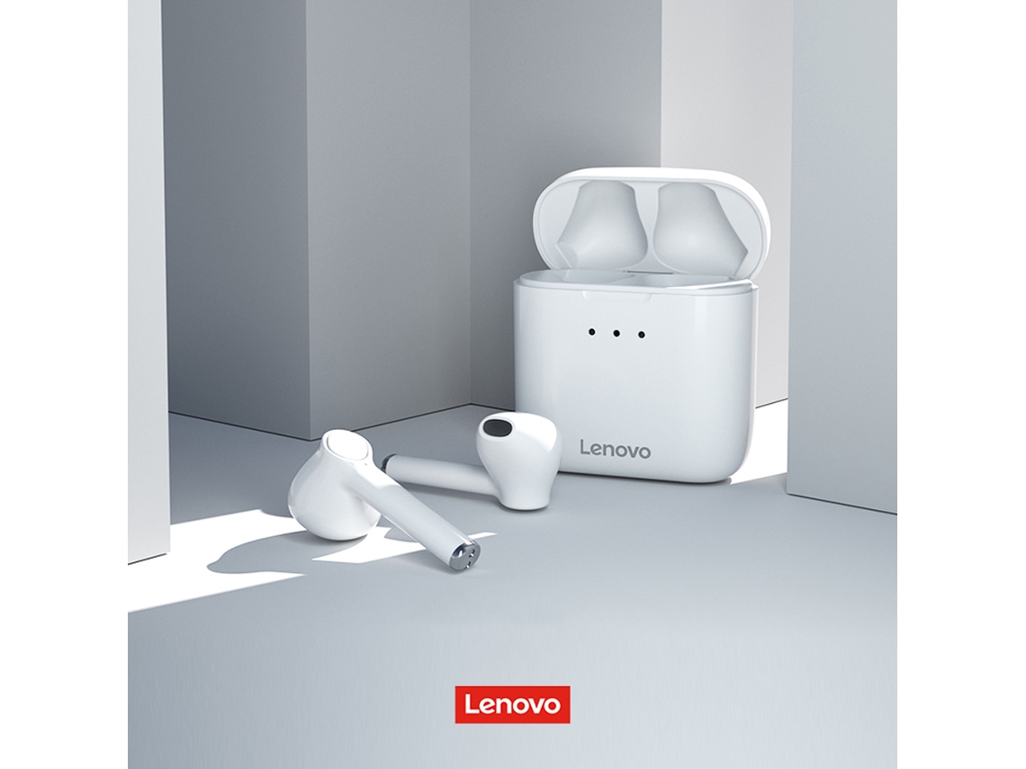 Fones De Ouvido Sem Fio Verdadeiro Lenovo Qt83 Bt5.0 Semi-ouvido Esportivo Com Controle Táctil Inteligente Branco
