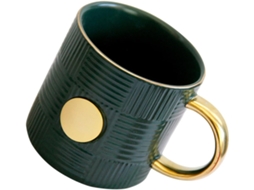 Caneca De Cerâmica Verde De 400ml Em Estilo Retrô Com Alça