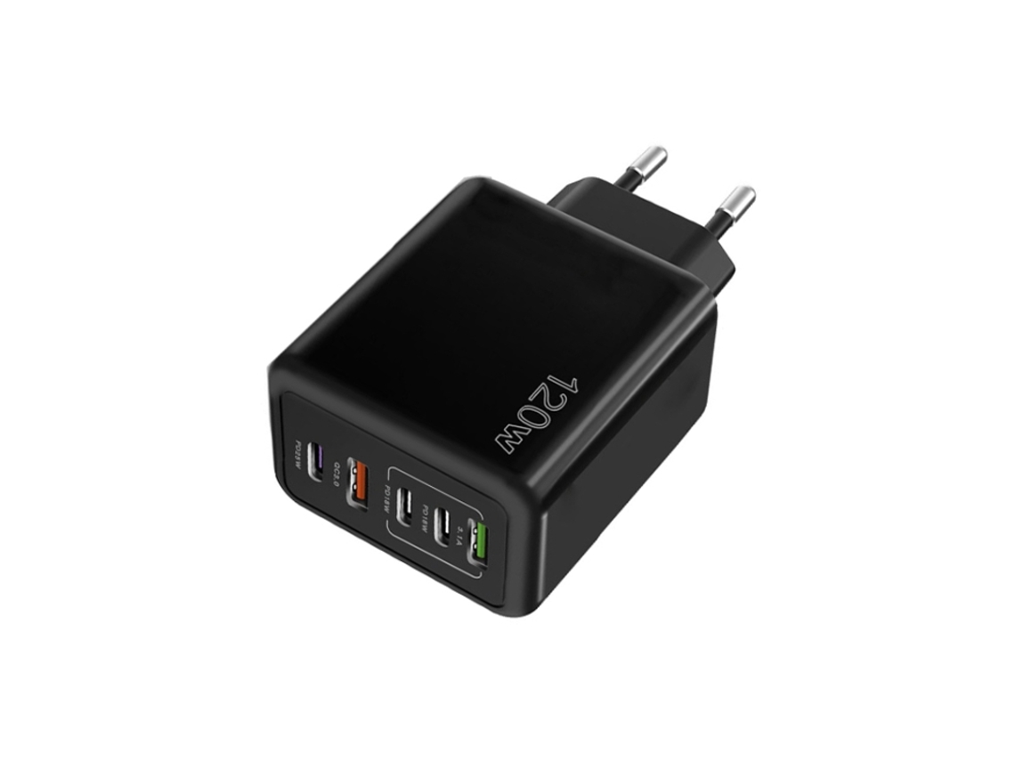 Carregador Multiporta 120w 3 Pd Tipo C para celulares, plugue UE branco XIAOMOYU