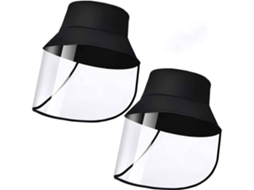 2 Chapéus Com Viseiras Pretos Para Pesca*