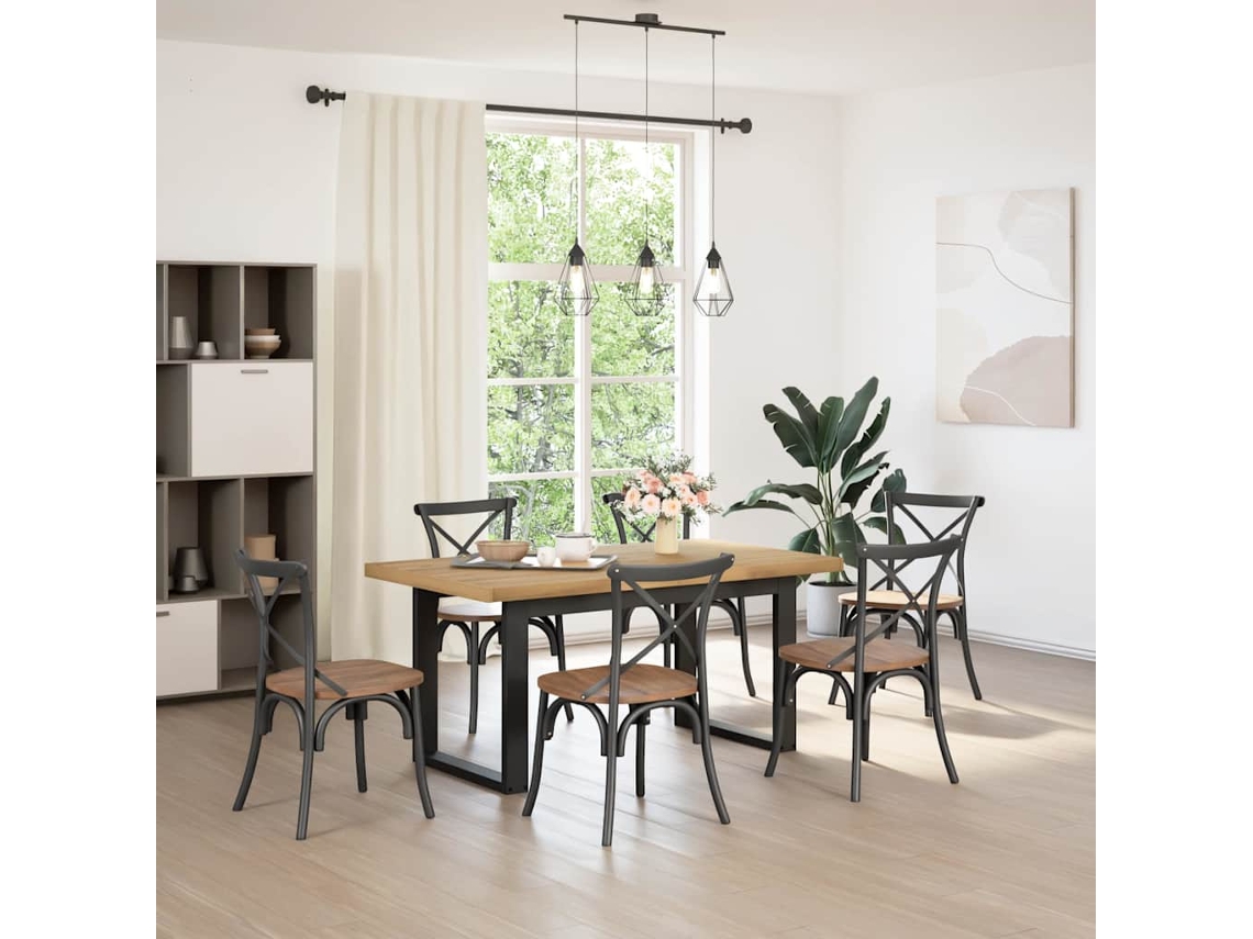 Vidaxl Mesa De Jantar Noain Pernas Em Forma U 160x90x75cm Pinho Maciço