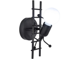 Omni lâmpada de Parede Moderna Led E27, Design de Elemento de Desenhos Animados, Ferro Forjado, para Quarto, Corredor, Restaurante (preto)