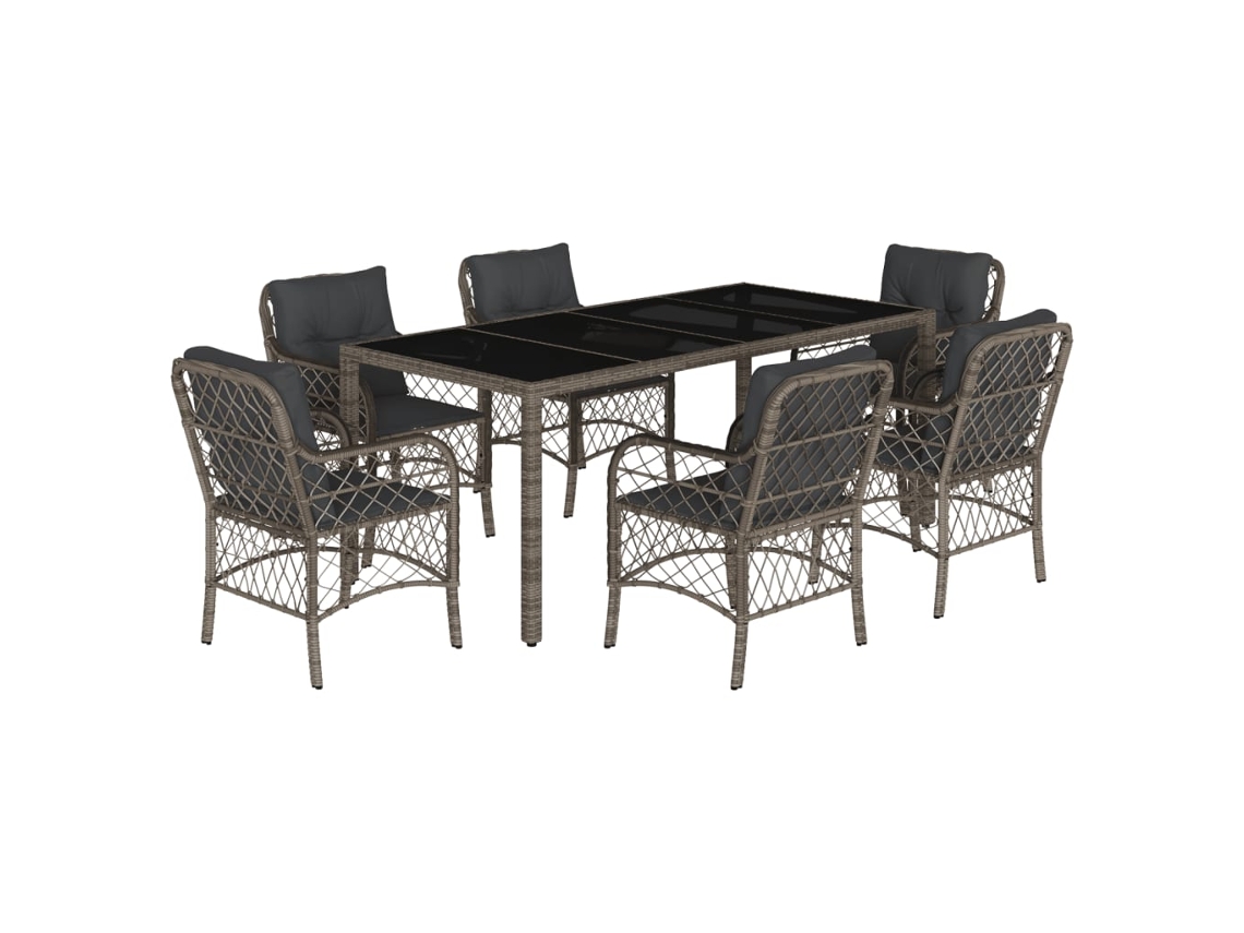 Garden Dining Set, Garden Dining Sets Vidaxl Cinzeto Rattan / Vime (190 Cm Table Length)