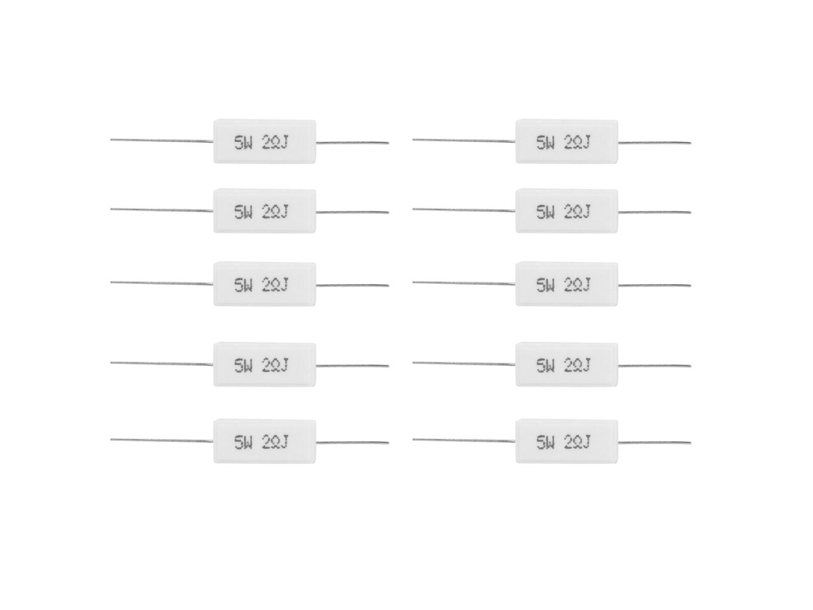 10pcs resistor de cimento 5W 2R resistência de potência componente eletrônico S/MARCA