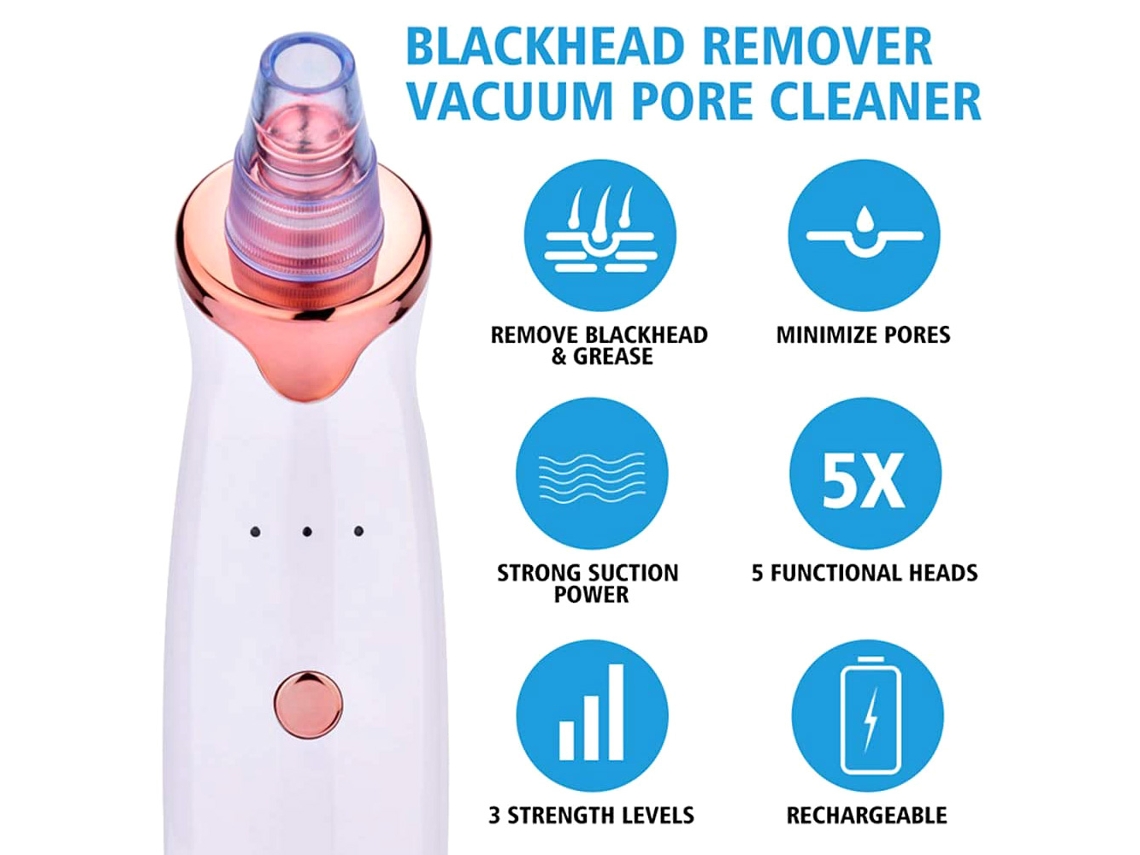 Aparelho Elétrico de Sucção para Remover Cravos e Limpar Poros - Beleza Branca