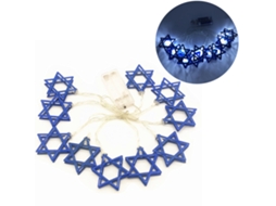 Laxiscreed Menorá Led De Hanukkah Com 10 Luzes De 1,65m, Alimentada Por Pilhas