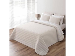 Colcha Pierre Cardin Bege 235 X 270 Cm 2 Capas de Almofada Toque de Linho Elegante