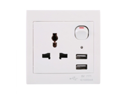 Tomada de parede USB com três pinos EOOCOO