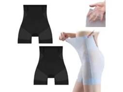 Shapewear Ultra Fina 2 Peças, Controle Barriga, Calcinha Alta Seda Gelo Sem Costura
