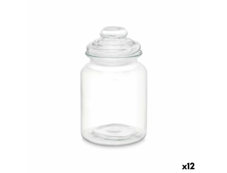 Frasco Transparente Vidro 900 ml (12 Unidades) Com tampa