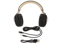 Aetheria fone de Ouvido Bluetooth Gaming com Luz Led Sem Fio e com Fio Estéreo para Jogos Filmes Música Preto