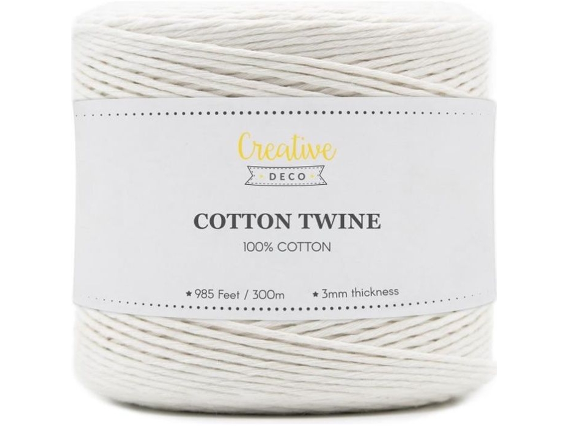 Corda Macramé CREATIVE DECO 300M Branco 12 Camadas Algodão